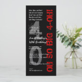 Invitation 40e anniversaire Oh So Big 4 Oh Red Black Metallic (Debout devant)
