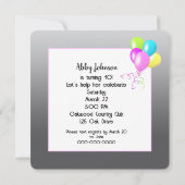 Invitation 40e anniversaire Ours de Panda avec Hula Hoop (Dos)