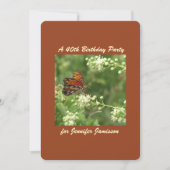 Invitation 40e anniversaire papillon de fête Personnaliser le (Devant)