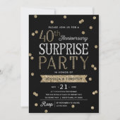 Invitation 40e anniversaire Parties scintillant Confetti Surp (Devant)
