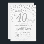 Invitation 40e anniversaire Parties scintillant d'argent Invi<br><div class="desc">40e anniversaire Invitation avec Parties scintillant d'argent Arrière - plan diamant. Confetti en argent. Anniversaire adulte. Hommes ou Femmes Anniversaire. Pour plus de personnalisation,  cliquez sur le bouton "Customiser" et utilisez notre outil de conception pour modifier ce modèle.</div>