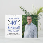 Invitation 40e anniversaire, père, papa, fête photo (Debout devant)
