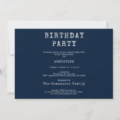 Invitation 40e anniversaire Photo Blue Vintage (Dos)