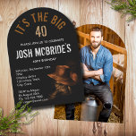 Invitation 40e anniversaire Photo Cowboy Casquette Bottes Mas<br><div class="desc">Photo 40th Birthday Cowboy Casquette Boots Masculine Invitation présente une paire de bottes en cuir noir cowboy avec un casquette cowboy brun drapé au-dessus. Ajoutez votre photo préférée au verso. Créé par Evco Studio www.zazzle.com/store/evcostudio</div>