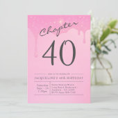 Invitation 40e anniversaire Pink Grey Party (Debout devant)