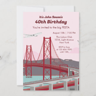 Invitation 40e anniversaire Pont de Lisbonne au coucher du so