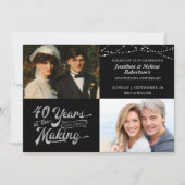 Invitation 40e anniversaire puis et maintenant Photos Fête de (Devant)