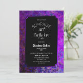 Invitation 40e anniversaire Purple et Black Surprise Party (Debout devant)