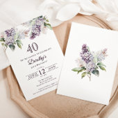 Invitation 40e anniversaire Purple Spring Fleur Lilac