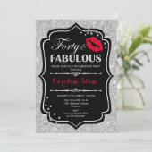 Invitation 40e anniversaire - Quarante fabuleux Black Red Sil (Debout devant)