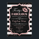 Invitation 40e anniversaire - Quarante fabuleux Black Rose Go<br><div class="desc">Invitation du 40e anniversaire. Elégant design noir blanc avec fausse parties scintillant rose or. Comprend baiser des lèvres roses,  bandes blanches noires,  confettis et police de script. Parfait pour une soirée d'anniversaire élégante. Trente Fabuleux ! Message-moi si vous avez besoin d'une personnalisation plus poussée.</div>
