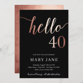 Invitation 40e anniversaire, quarantième anniversaire (Devant / Derrière)