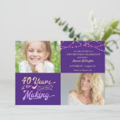 Invitation 40e anniversaire Retro 40 ans dans les lumières de (Debout devant)