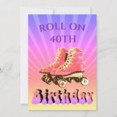 Invitation 40e anniversaire Retro Roller Skate Sunbeam (Devant)