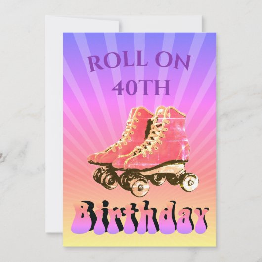 Invitation 40e anniversaire Retro Roller Skate Sunbeam (Devant)