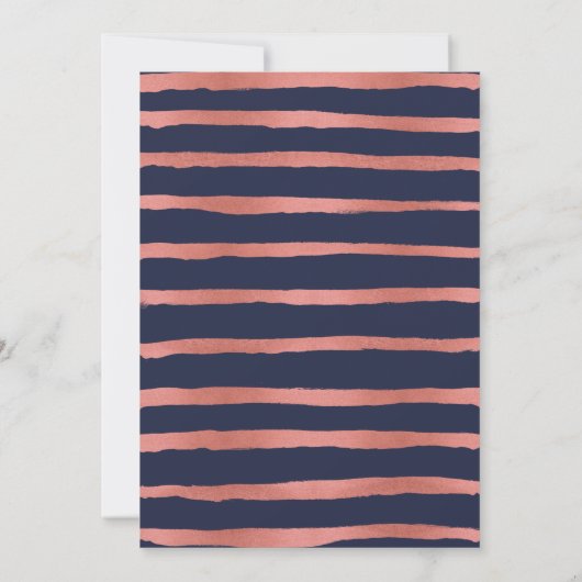 Invitation 40e anniversaire Rose Gold Blue soirée tendance (Dos)