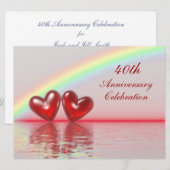 Invitation 40e anniversaire Rubis Cœurs (Devant / Derrière)