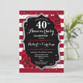 Invitation 40e anniversaire - Ruby Red Silver Black (Debout devant)