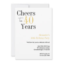 40e anniversaire Salutations à 40 ans minimum fête