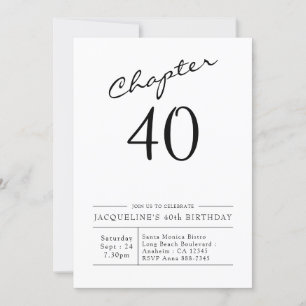 Invitation 40e anniversaire Script 40 Party