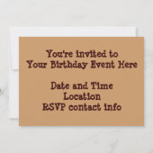 Invitation 40e anniversaire signifie chocolat (Dos)