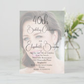 Invitation 40e anniversaire simple photo élégante (Debout devant)