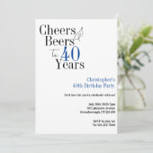 Invitation 40e anniversaire Simple Soirée Bières (Debout devant)