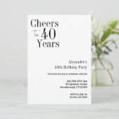 Invitation 40e anniversaire Soeurs à 40 ans Black White Party (Debout devant)