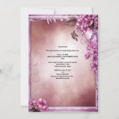 Invitation 40e Anniversaire Soirée élégante Rose Rose boîte c (Dos)