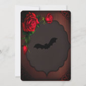 Invitation 40e Anniversaire Soirée gothique Rose rouge (Dos)
