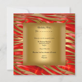 Invitation 40e Anniversaire Soirée Rouge Or Zèbre Diamant (Dos)