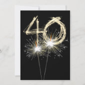 Invitation 40e anniversaire Sparklers de fête (Devant)
