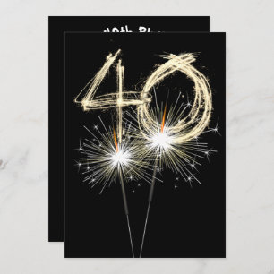 Invitation 40e anniversaire Sparklers de fête