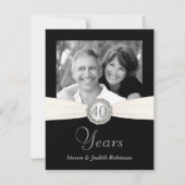 Invitation 40e Anniversaire - Style Faux Pochette - PETIT (Devant)