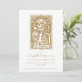 Invitation 40e Anniversaire surpris Tarot gothique or (Debout devant)