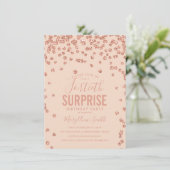 Invitation 40e Anniversaire Surprise Rose Gold Blush Pink (Debout devant)