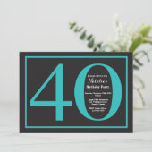 Invitation 40e Anniversaire Tableau Noir Sable et Noir (Debout devant)