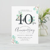 Invitation 40e anniversaire Thème Eucalyptus Croissant Ensemb (Debout devant)