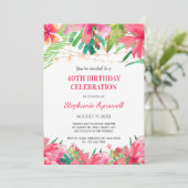 Invitation 40e anniversaire Tropical String Lights Hawaiian (Debout devant)