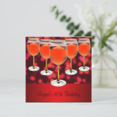 Invitation 40e Anniversaire Verre rouge (Debout devant)