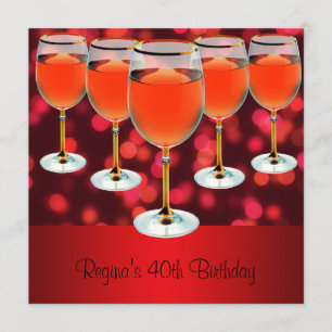 Invitation 40e Anniversaire Verre rouge