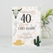 Invitation 40e cactus casquette de cowboy de l'ouest (Debout devant)