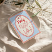 Invitation 40e Câteau tiré à la main quirky amusant anniversa