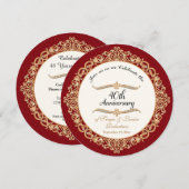 Invitation 40e Célébration de l'anniversaire de mariage de ru (Devant / Derrière)