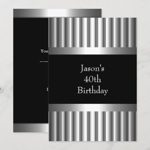 Invitation 40e Chrome Métal Noir Style Argent Hommes