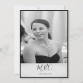 Invitation 40e Classy Monogramme noir blanc photo Anniversair (Dos)