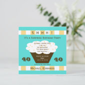 Invitation 40e Cupcake d'invitation à la fête d'anniversaire  (Debout devant)