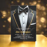 Invitation 40e événement d'anniversaire Black and Gold Tuxedo<br><div class="desc">Célébrez dans le style avec cette Invitation d'anniversaire Black and Gold Tuxedo, exubérant élégance et sophistication. L'élégant arrière - plan noir et les touches dorées chatoyantes donnent le ton d'une affaire luxueuse, parfaite pour une célébration d'étape. Avec son design raffiné d'inspiration tuxedo, cette invitation capte l'essence d'une soirée classe remplie...</div>