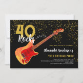 Invitation 40e fête d'anniversaire 40 Rocks Guitar Parties sc (Devant)