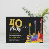 Invitation 40e fête d'anniversaire 40 Rocks Guitare (Debout devant)
